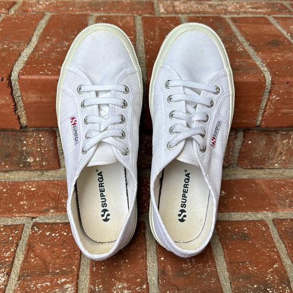 Superga 2750 Cotu Classic White Rubber Sole Sneakers Women's 38/7.5 - Picture 6 of 8